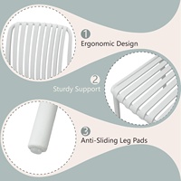 Chaises de salle à manger empilables en plastique blanc moderne, résistantes aux intempéries, pour restaurant en plein air, salle à manger, dossier haut, pour meubles de maison