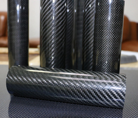 Machine Cnc à haut module de grand diamètre 3K, Tube en Fiber de carbone forgé uni sergé 100mm 120mm 130mm