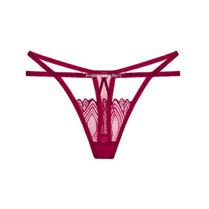 Venta al por mayor de encaje sexy ahueca hacia fuera bragas bordado transparente Tanga de las mujeres - Product Image 1