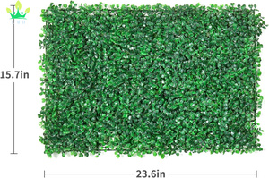 Decorazione dell'erba della parete verde artificiale 24 x16 pollici erba verde della parete utilizzata per lo sfondo della festa nuziale verde dell'interno ed all'aperto - Product Image 2