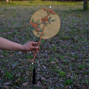 Bamboo Woven Fan With Tassel Natural Handmade For Hanfu And Cheongsam Souvenir Gift - Product Image 4