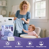 Feuilles de lessive sans plastique parfum lavande, feuilles de savon pour le linge, pour le voyage et la maison