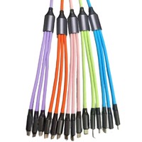 Promoción, Nuevo Cable de Carga Rápida 3 en 1 de 3A, 5 Colores Disponibles, Cable de Silicona Líquida Suave para Transferencia de Datos, Compatible con IOS/Android/USB-C