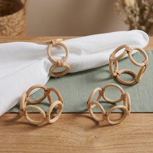 Meilleure vente Anneau porte-serviettes de mariage naturel fait à la main Anneau en bambou Bohème Écologique Luxe Design classique Dîner Table de fête - Product Image 1