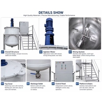 Agitateur Moteur pour Cuve de Stockage Cylindrique Verticale en PP, Capacité 500L/1000L, Puissance 1.5KW, pour Préparation et Lavage de Matières Premières Liquides