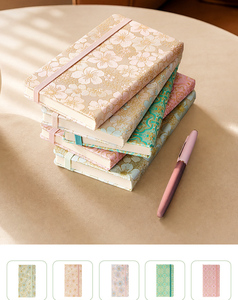 Carnet de notes pour étudiants à couverture rigide en tissu jacquard color block motif papillon avec sangle jacquard élégante, format A5 A6 A7 - Product Image 5