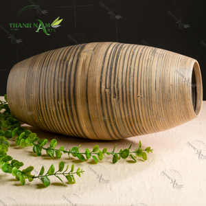 Jarrón decorativo de bambú marrón de alta calidad de primera elección, diseño minimalista creativo para uso en el jardín del hogar - Product Image 6