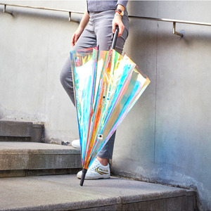 Holographique 23 "coloré clair mode dames Transparent <span class=keywords><strong>paillettes</strong></span> coloré <span class=keywords><strong>parapluie</strong></span> Laser holographique <span class=keywords><strong>parapluie</strong></span> - Product Image 4