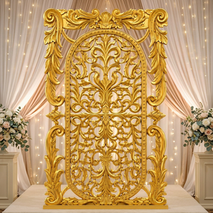 Escenario Majestuoso para Celebración de Walima con Decoración Paisley, Marcos de Fibra para Recepción de Bodas, Marcos de FRP a Precios de Mayoreo - Product Image 2