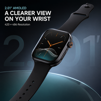 Montre connectée Xtauri YX98 avec écran AMOLED de 2,01 pouces, haut-parleur Bluetooth transparent triangulaire, 2 bracelets, charge sans fil, coffret cadeau