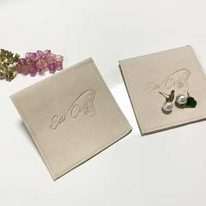 Pochette à bijoux en velours sur mesure 8x8cm, emballage et présentoir pour bijoux, pochette enveloppe en faux daim pour bagues et boucles d'oreilles avec insert - Product Image 3