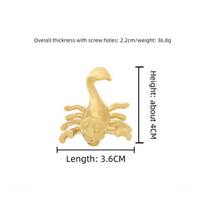 Kleine Scorpion Messing Tür knauf Schlafzimmer Kleider schrank Studie Schublade Messing Knopf - Product Image 2