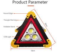 Triangle d'avertissement LED, clignotant de sécurité, lumière de route, trousse à outils d'urgence, signe, trépied, Triangle d'avertissement