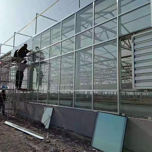 Большая многопролетная сельскохозяйственная теплица со стальным каркасом для посадки клубники, закаленное стеклянное покрытие и отопительное оборудование - Product Image 1