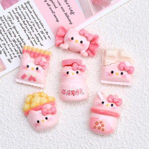 Pink Snack <span class=keywords><strong>Hello</strong></span> Cat Accesorios lindos Resina Diy Joyería Dibujos animados Horquilla Zapato Hebilla Decoración Paquete <span class=keywords><strong>Kitty</strong></span> Nail Charm Venta al por mayor - Product Image 2