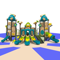 Équipement de jeu extérieur commercial pour enfants de 3 à 12 ans, grande structure de parc d'attractions, balançoire, acier galvanisé, toboggan LLDPE, 500 kg