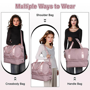 Дорожная сумка-дафл с отделением для обуви, расширяемая с 23 до 32 л, сумка для выходных, ручная кладь, спортивная сумка для спортзала - Product Image 3