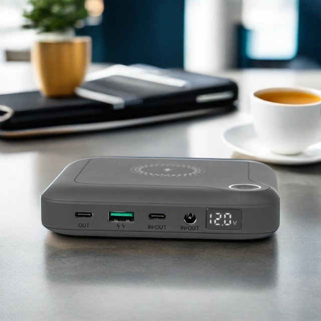 High Capacity 24000mAh 88.8Wh Portable PPS Power Bank 65W Wireless USB-C DC24V 5A 12V Emergency Charger Laptop Unique Design