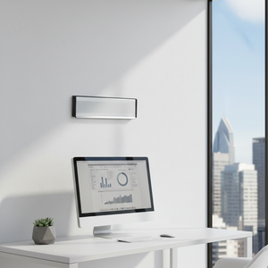Moderna Copertura per Radiatore in Plastica ABS Argento ALUBOX per Riscaldamento e Climatizzazione in Ufficio, per Spazi Urbani, Made in Italy - Product Image 3