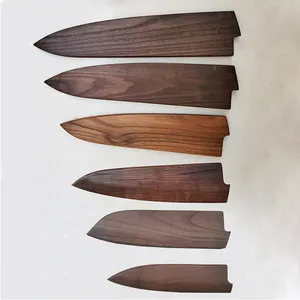 Protector wooden knife sheath cover Japan chef knife santoku knife blade guard with Magnetic Inside