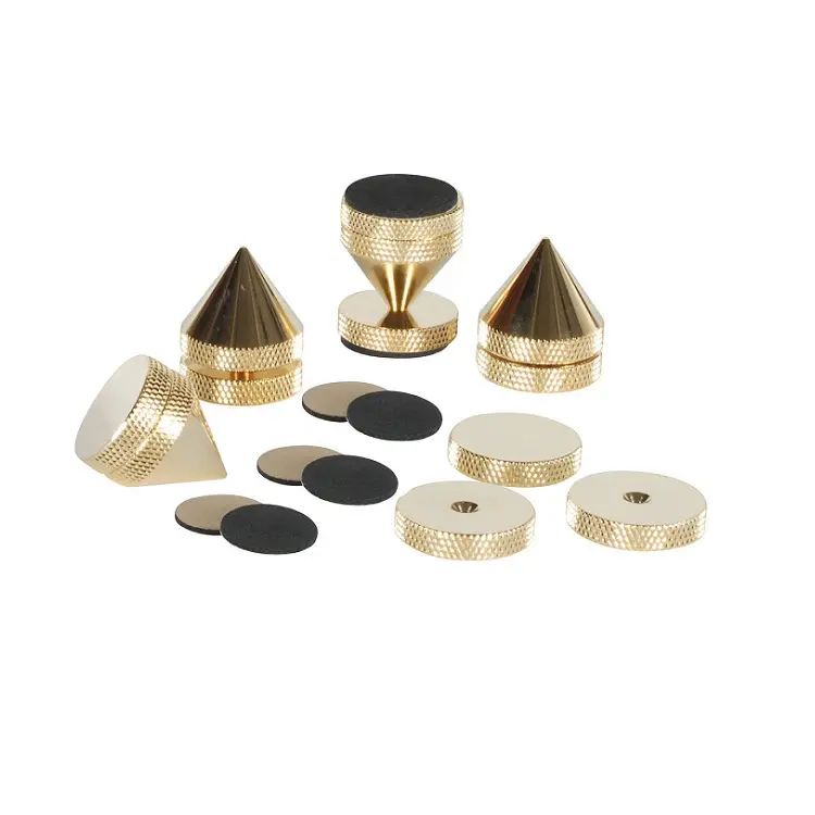 CNC Turning Machining Hifi Speaker Spike Isolation Cones Isolation Feet Floor Stand Feet Base Pad