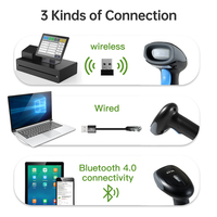 Escáner de Código de Barras Inalámbrico Portátil 2.4G WiFi con Bluetooth, Escáner 1D/2D para Gestión de Inventario y Uso en Supermercados