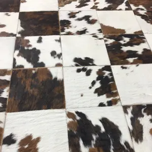 Karpet Kulit Sapi Dairy Seluruh Bagian dari Kulit Sapi Impor Brasil 5Mm Ruang Sampel Karpet Jahitan Kulit Sapi Asli Bermutu Tinggi