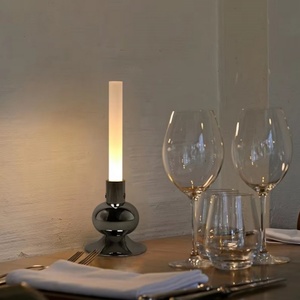 Cordless Battery Powered LED Candle <b>Light</b> <b>Touch</b> Control Rechargeable Restaurant Table Lamp Dinner Atmosphere Read - Product Image 1
