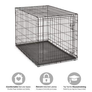 Cage pour animaux de compagnie en acier inoxydable robuste, pliable et mobile, grande cage métallique pour chiens et chats, enclos de jeu pour animaux domestiques - Product Image 2