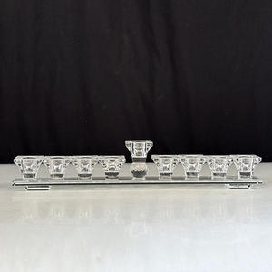 Großhandel 9 Köpfe Klarglas Kristall Chanukka Menorah MH-Z0376 - Product Image 2