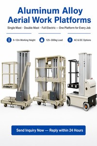 Piattaforma di Lavoro Aerea Monoposto in Lega di Alluminio 6m 300kg, Sollevatore Aereo Mobile AC/DC per Manutenzione Edifici e Magazzini con Certificazione CE - Product Image 4