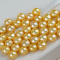 Perles d'eau douce naturelles ovales plates jaunes de qualité A, sans noyau, 10-11 mm, certifiées pour la fabrication de bijoux, Zhejiang Zhuji