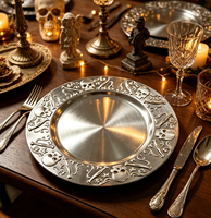 Assiette de Présentation en Plastique PP Durable, Motif Crâne Orné Personnalisé, Style Américain, Thème Halloween et Anniversaire, Meilleures Ventes