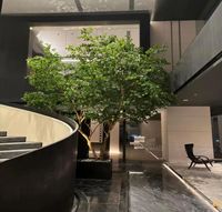 NINI Künstlicher Rosskastanienbaum aus Kunststoff, handgefertigt, hochrealistisch, grüne Zimmerpflanze für Restaurant, Zuhause, Abschlussfeier, Weihnachten