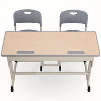 Meubles scolaires modernes multifonctionnels, bureau double en MDF avec tiroirs séparés intégrés, chaise ergonomique intégrée