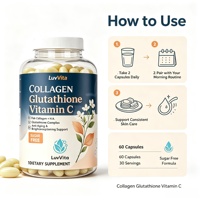 Capsules de collagène LuvVita avec glutathion et vitamines, collagène de poisson, acide hyaluronique, soutien éclaircissant, antioxydant, complément beauté