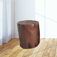 Présentoir de souche d'arbre en fibre de verre pour vitrine de magasin pour présentoir de sac à chaussures présentoir rond marron