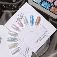 Logo personnalisé 9 Couleurs Fée Poudre Crème Vernis À Ongles Colle Diamant Poudre Gel Vernis À Ongles