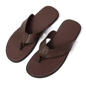 Chaussons pour hommes grande taille EUR 40-47 en cuir microfibre imperméable, semelle en caoutchouc antidérapante, bout ouvert, respirants, décontractés, été - Product Image 4
