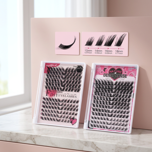 Custom Logo Matte Glueless Diy <b>Lash</b> <b>Clusters</b> Vegan Cruelty Free Self Adhesive Waterproof Eyelashes Individual Press <b>Lashes</b> - Product Image 2
