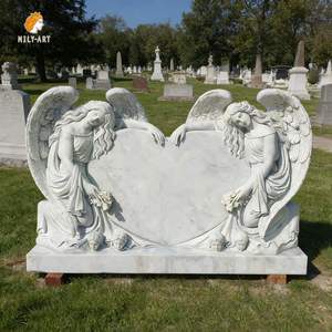 Надгробие MILY на заказ: высококачественный мраморный ангел в форме сердца для кладбища - Product Image 3