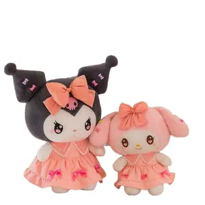 Kawaii Anime Peluches Melody Cartoon Plushies Figure Stuffed Animal Toys Bunny Kuromi Dolls Home Decor