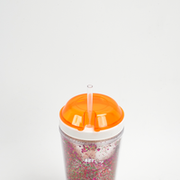 Gobelet en plastique personnalisé pour fête de rentrée scolaire, double paroi, 350 ml, réutilisable, pour boissons froides, avec couvercle et bol à collation