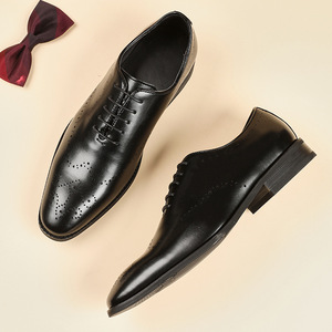 Nouvelles Chaussures Habillées pour Hommes 2026, Style Affaires, en Cuir de Vachette Véritable Fait Main, Fermeture à Lacets, Semelle en Bois, Idéales pour les Mariages Printaniers - Product Image 3
