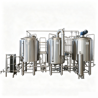 Système complet de brasserie 3 cuves 500L avec chaudière de mouture et de décantation pour démarrage de brasserie artisanale