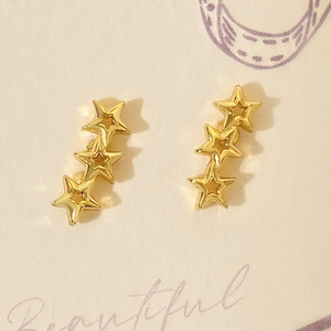 พร้อมส่ง ต่างหูดาวเล็กๆ ดีไซน์น่ารัก ชุบทอง 18K สำหรับผู้หญิง - Product Image 5