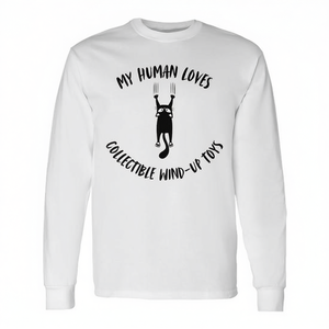 Camiseta de manga larga My Human Loves Collectible Wind Up Toys Cat Parent Hobby - Product Image 2