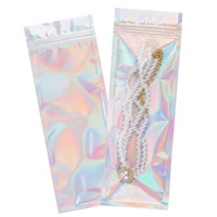 Sac holographique transparent en feuille d'aluminium personnalisé refermable petit emballage alimentaire en plastique zip-lock sacs en mylar anti-odeur