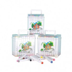 Ensemble de stylos marqueurs permanents à double pointe à base d'alcool pour dessin personnalisé, 24, 48, 60, 80, 168, 200 couleurs - Product Image 2