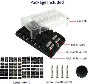 12 דרך נתיך בלוק 100A 32V מפסק נתיך ממסר תיבת בלוק החלפת ערכת עם עמיד הגנת כיסוי מדבקת תווית - Product Image 4